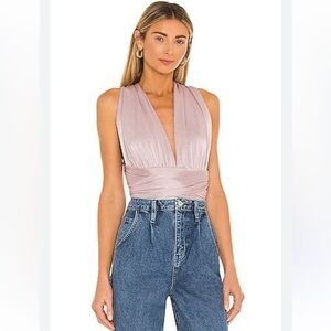 Free people Elegant Mauve Wrap convertible bodysuit Top size M